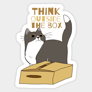 Chubby Cat and the Box Sticker